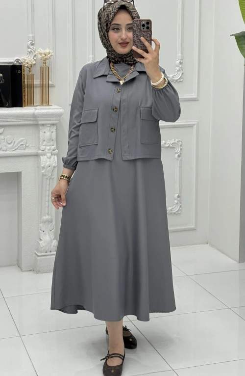 Eylül Elbise Gri