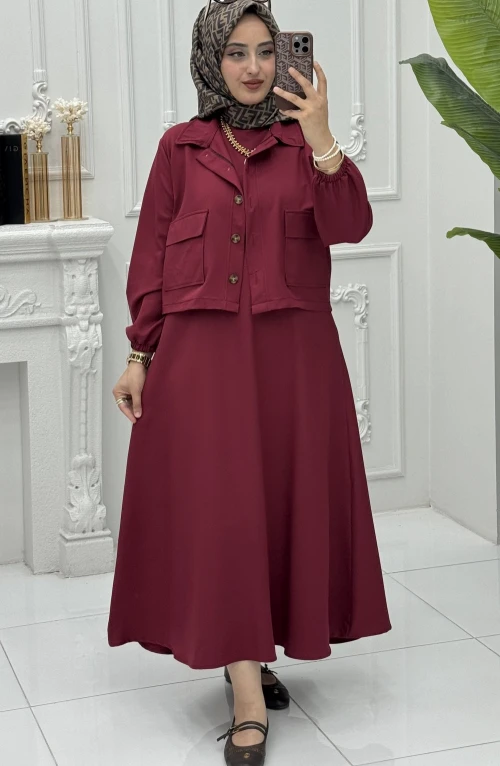 Eylül Elbise Bordo