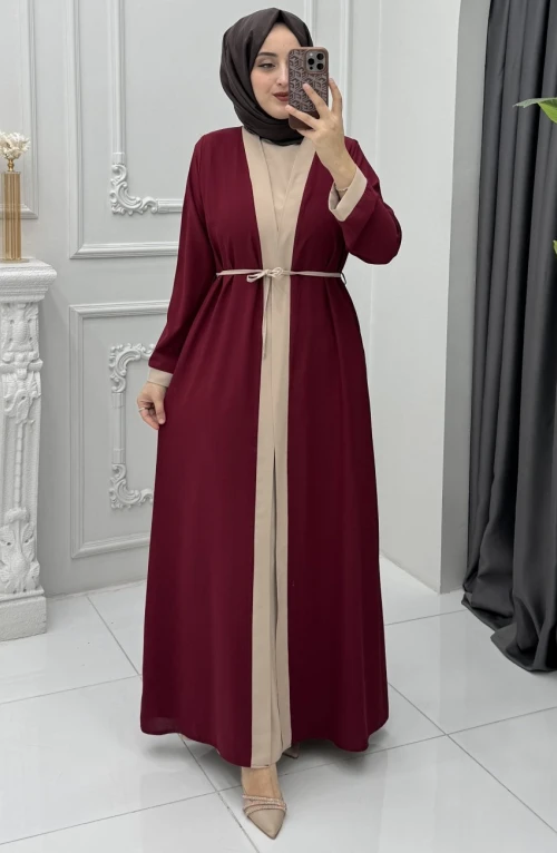 Leydi Elbise Takım Bordo