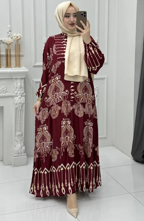 Nilüfer Elbise Bordo