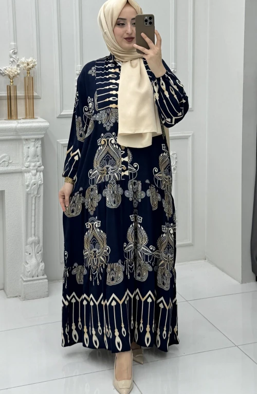 Nilüfer Elbise Lacivert