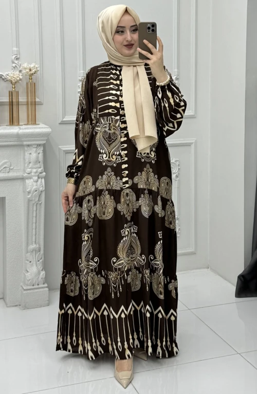 Nilüfer Elbise Kahverengi