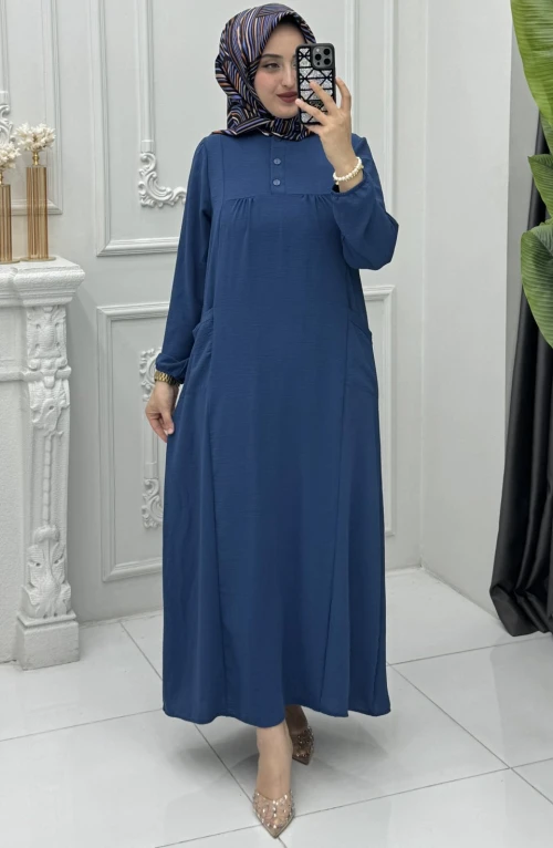 Dilek Elbise İndigo Mavi