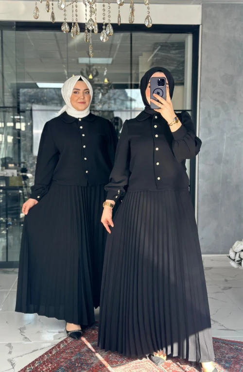 Rümeysa Etek Takım Siyah