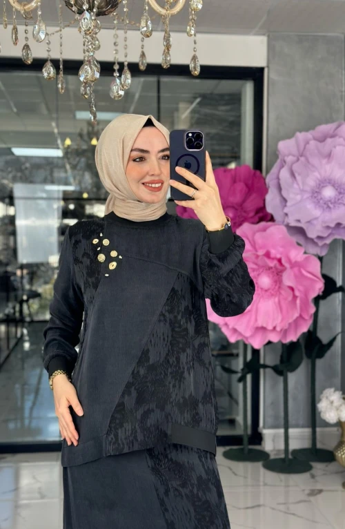 Nefes Etek Takım-Siyah