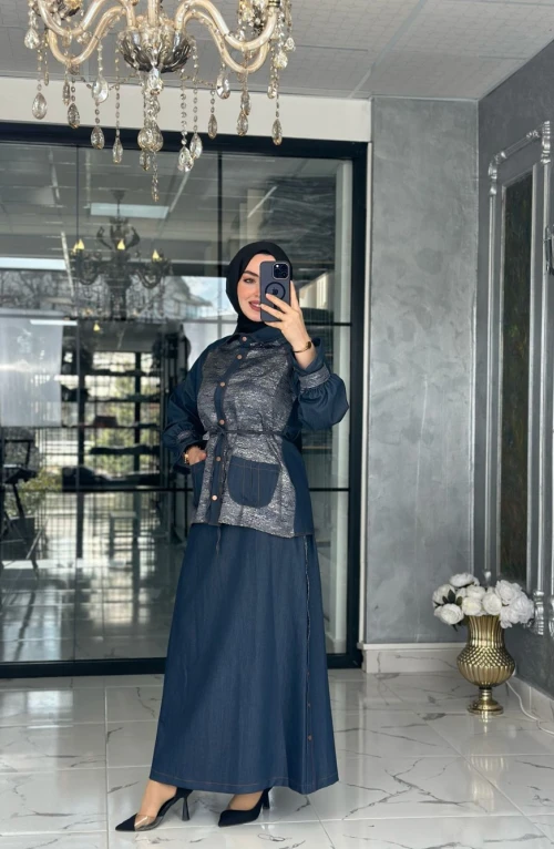 Sanem Ceket Takım-Gümüş