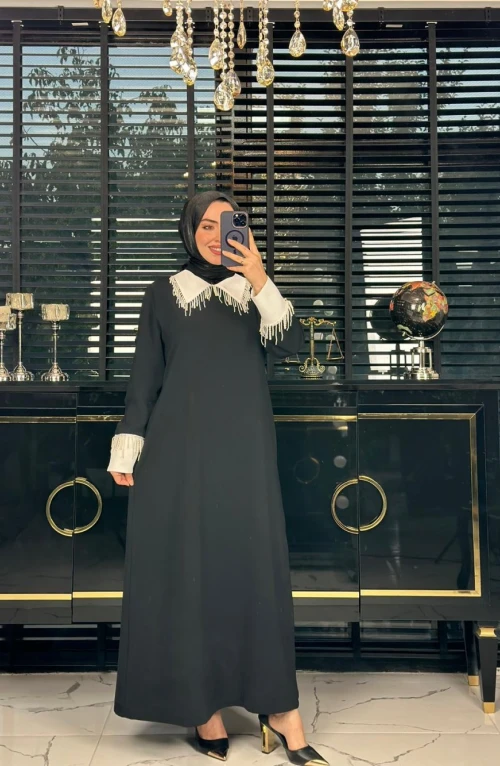 İnci Elbise Siyah İnci Elbise Siyah