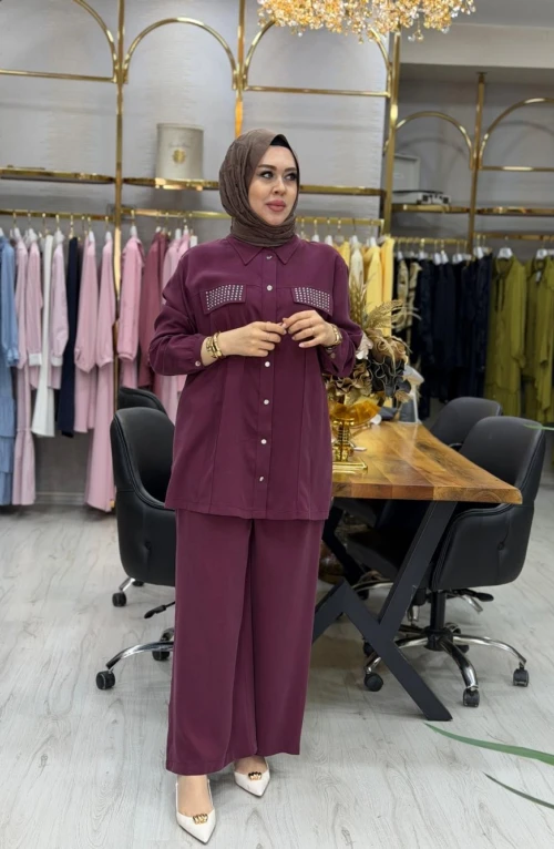 Sahra Tencel Takım Vişne Sahra Tencel Takım Vişne