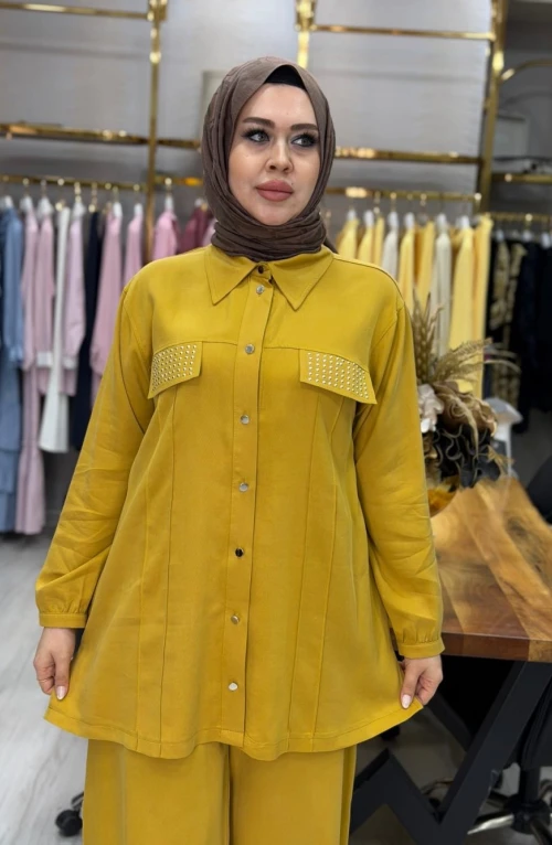 Sahra Tencel Takım Hardal Sahra Tencel Takım Hardal