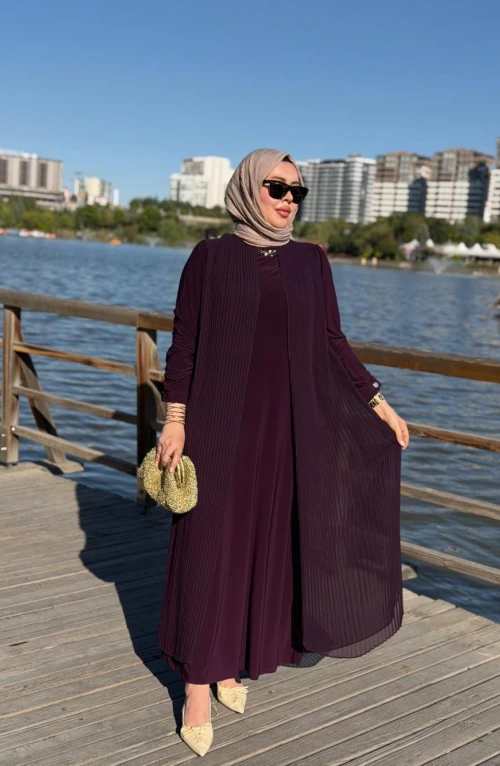 Gülşen Elbise Mürdüm Gülşen Elbise Mürdüm