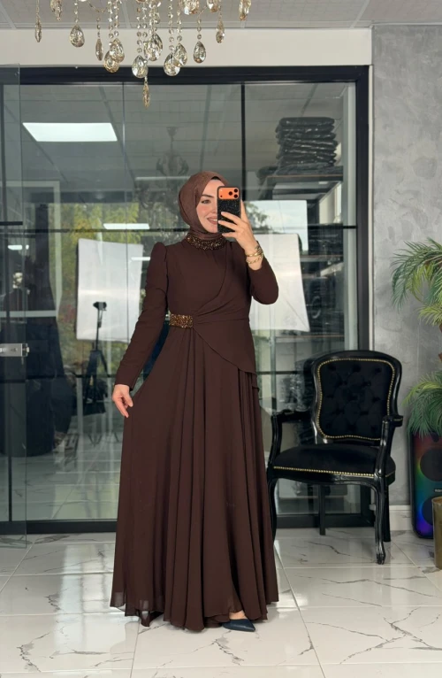 Berrin Abiye Elbise Kahverengi Berrin Abiye Elbise Kahverengi