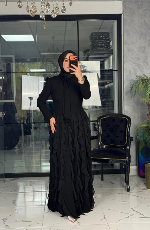 Yazel Abiye Elbise Siyah